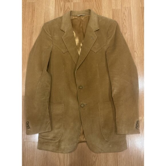 L Bar H Other - Vintage L-Bar-H Western Corduroy Sport Coat Blazer Tan Western USA Made‎ 38R